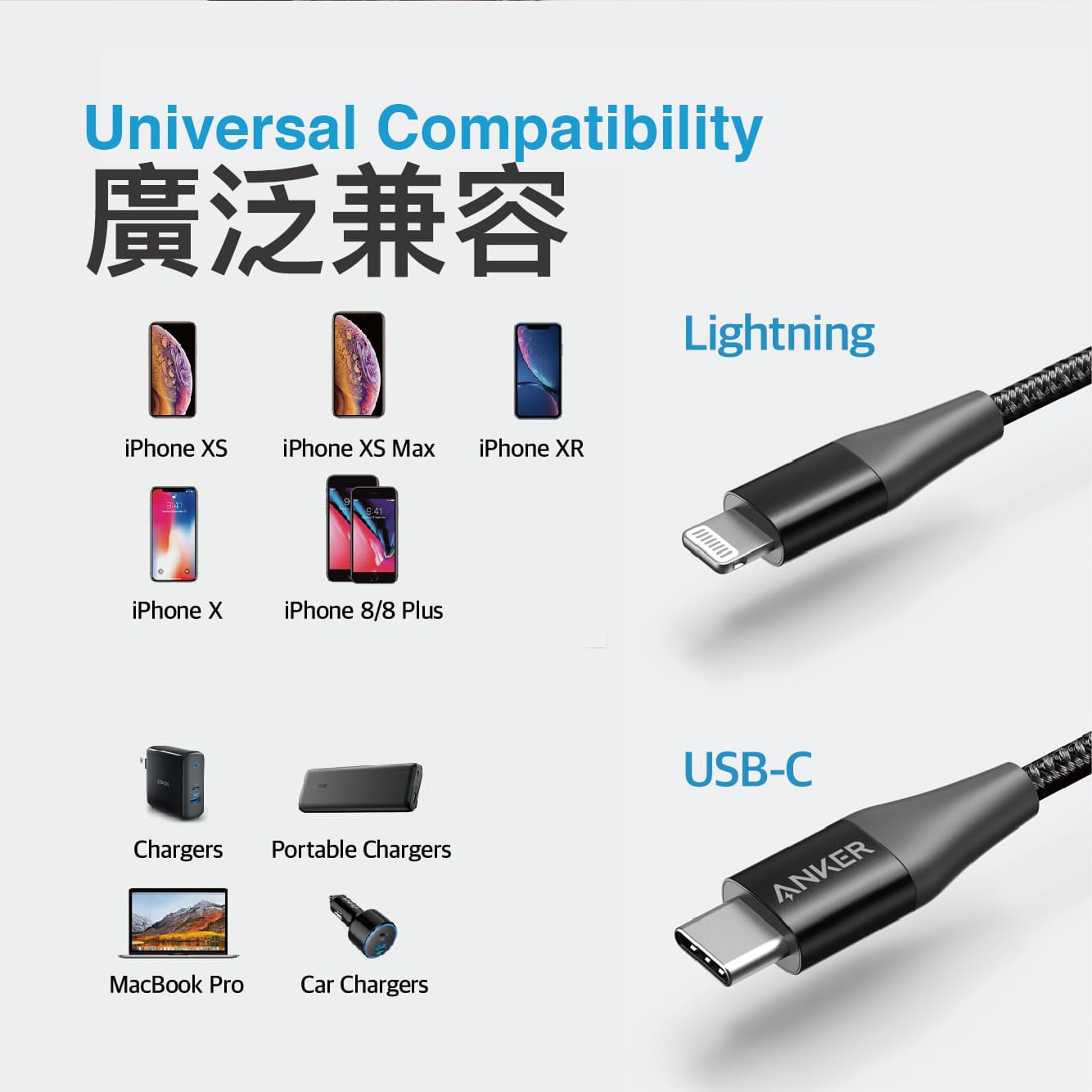 A8652 快充線  0.9M 灰 USB-C to Lightning