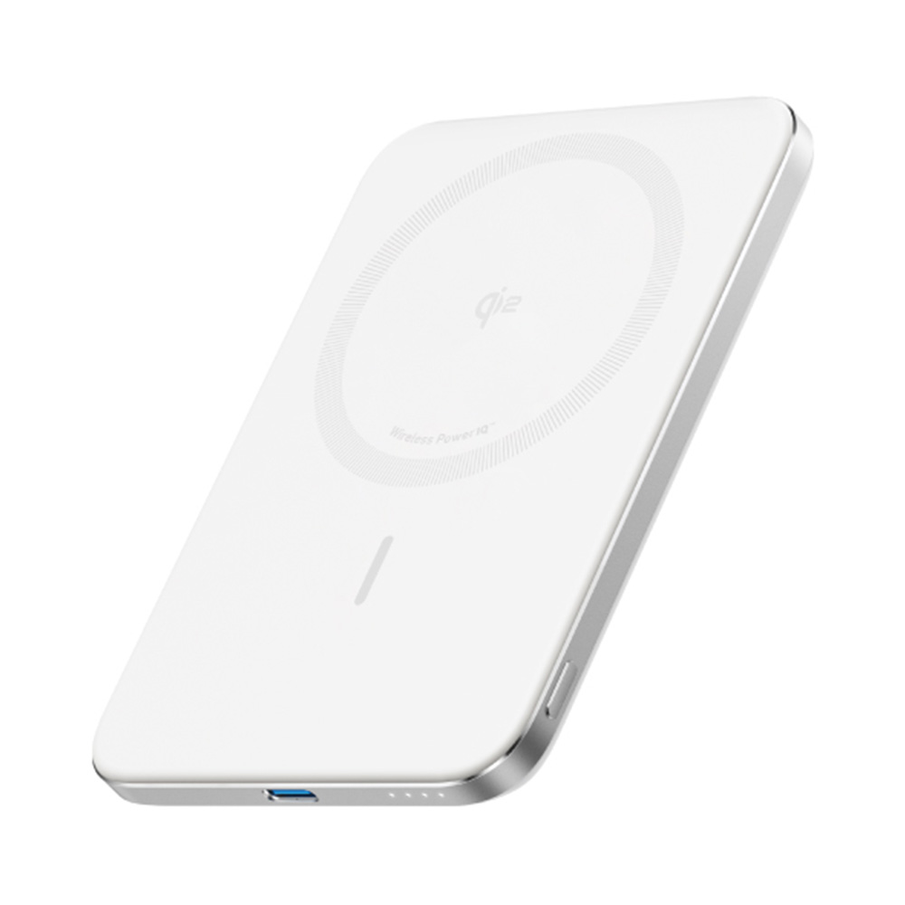 A1665 5000mAh Qi2極致輕薄磁吸行動電源-白