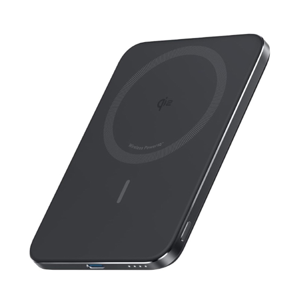A1665 5000mAh Qi2極致輕薄磁吸行動電源-黑
