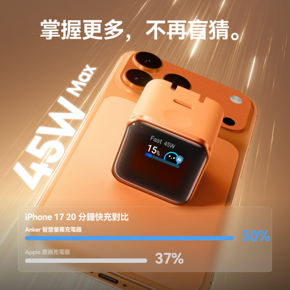 A121D Nano 45W 螢幕充電器-橙